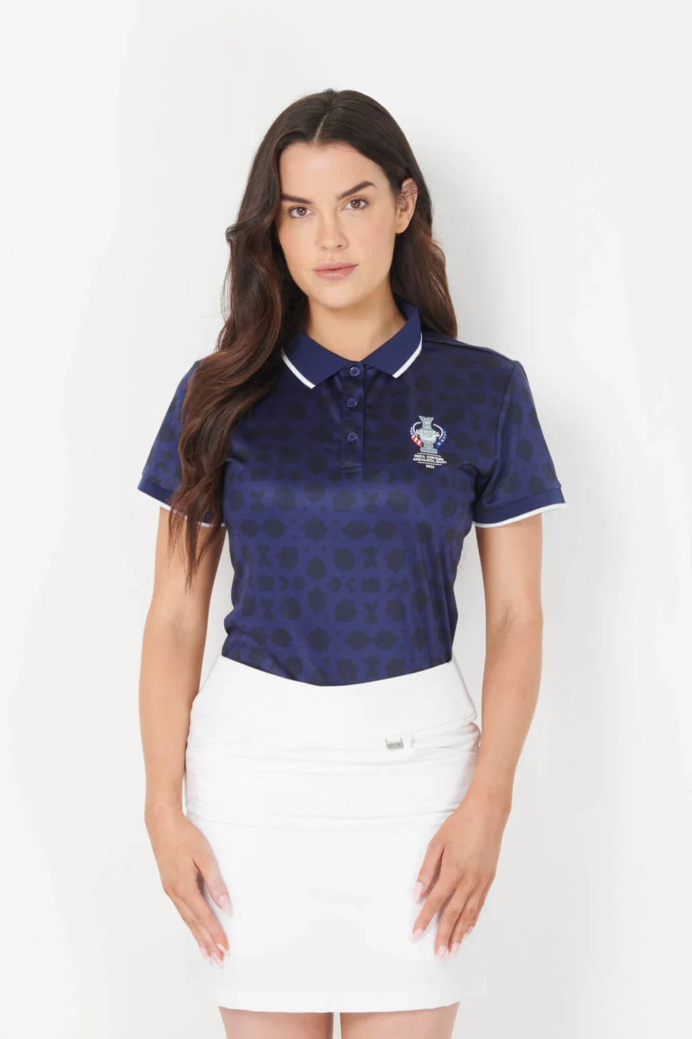 polo azul mujer oficial solheim cup 23