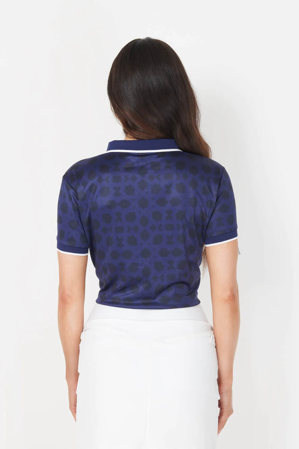 trasera polo azul mujer oficial solheim cup 23